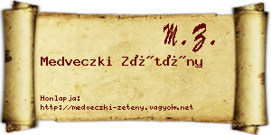 Medveczki Zétény névjegykártya